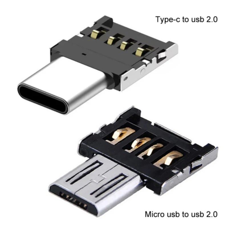 1-10ks OTG Micro USB Type C Adaptér USB-C Muž do USB 2.0 Ženský dátový konektor pre MacBook Samsung Xiaomi Huawei Android Android
