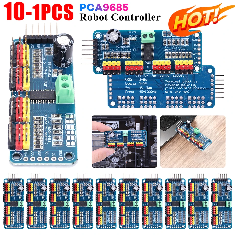 1-10ks PCA9685 Robot Controller IIC rozhranie 16 kanál 12-bitový doska vodiča PWM Servo Motor pre Arduino Robot/ Raspberry Pi