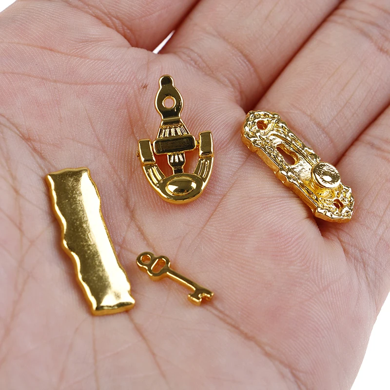 1:12 4ks kovové dvere set hardware pre bábiky Miniatúrne doplnky