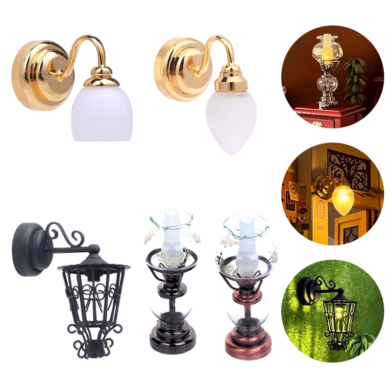 1:12 Dollhouse Miniatúrne LED svetlo Svetlá lampa Duté záhradné svetlo Mini môže byť jasná lampa modelka Doll Home Domov Doplnky Doplnky
