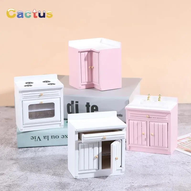 1:12 Dollous Wooden Wash Basin Mini Doll House príslušenstvo Miniatúrny nábytok Realistický kuchynský drez pre kúpeľňu Kuchyňa