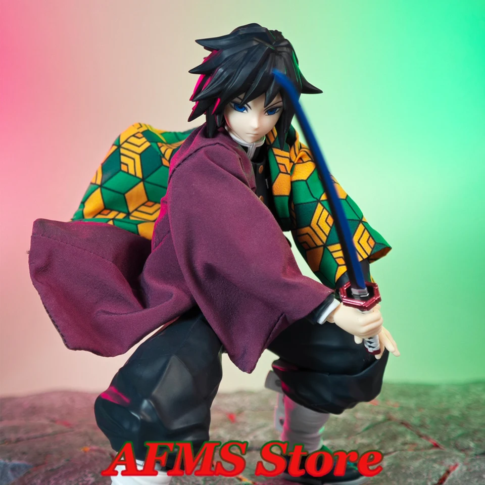 1/12 Men Soldier Demon Slayer Tomioka Giyuu Kimono Robe perie tkaný japonský samurajský kabát pre 6 -palcový akčný postavový model tela tela
