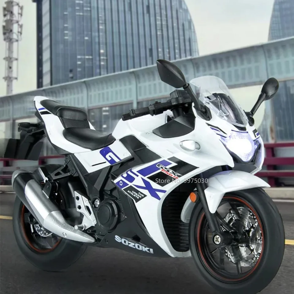 1:12 Stupnica Suzuki GSX-250R Model Model Hray zliatina zliatiny motocyklovej simulačnej hračky s ľahkým zvukovým zbierkou pre deti darček