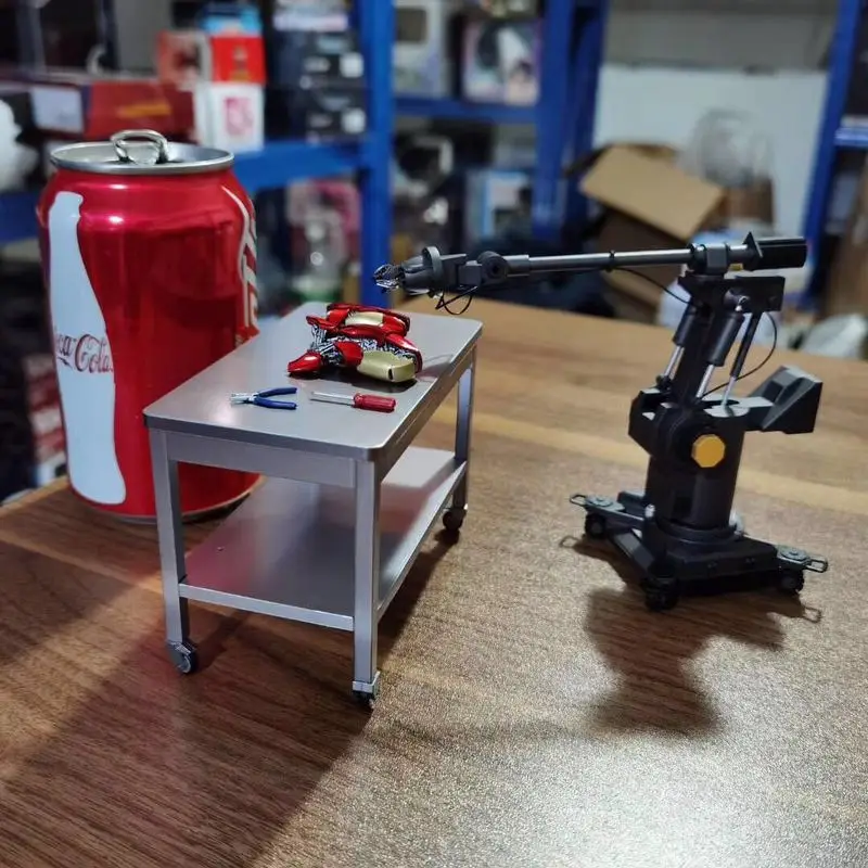 1/12 Tony Stark Iron Man 6-palcový okrúhly platforma Hangar Workbench Box Oblek pre 6 palcov železnú akciu Figma Modle Ornament Hray