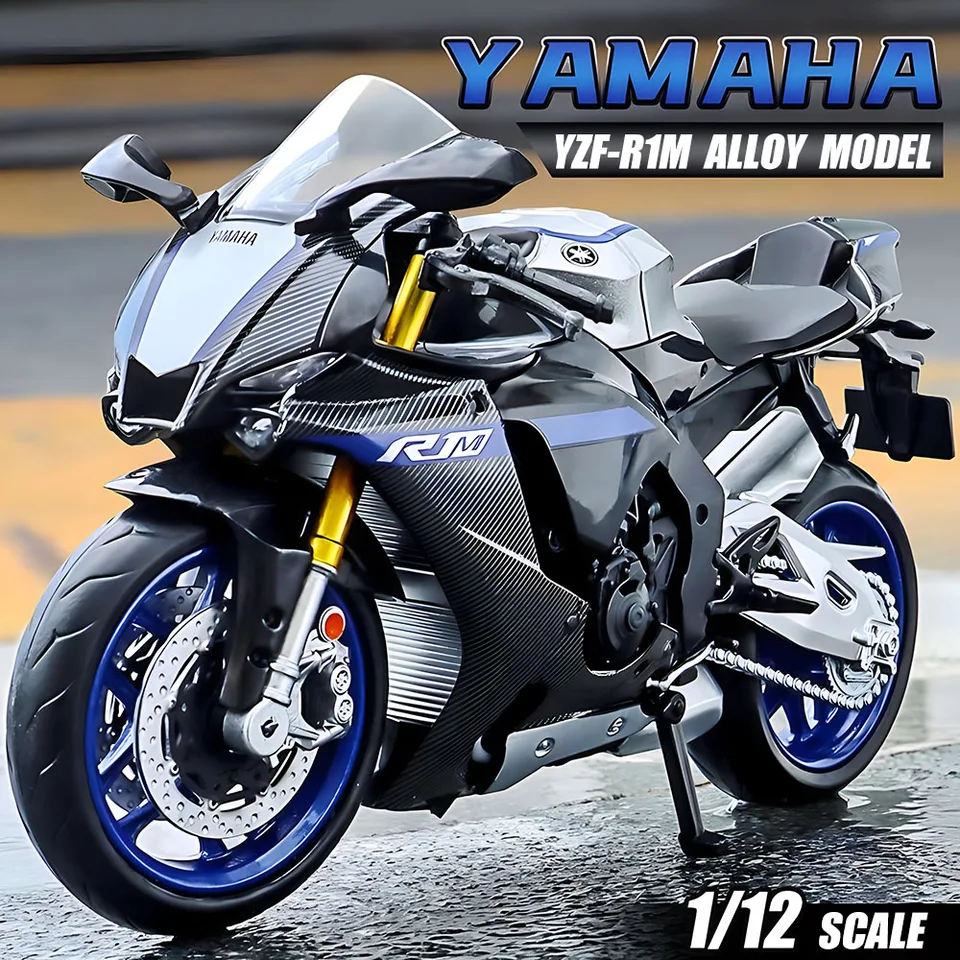 1/12 v mierke Yamaha YZF-R1M Motocykel Model hračky zliatiny Diecast Simulation Models