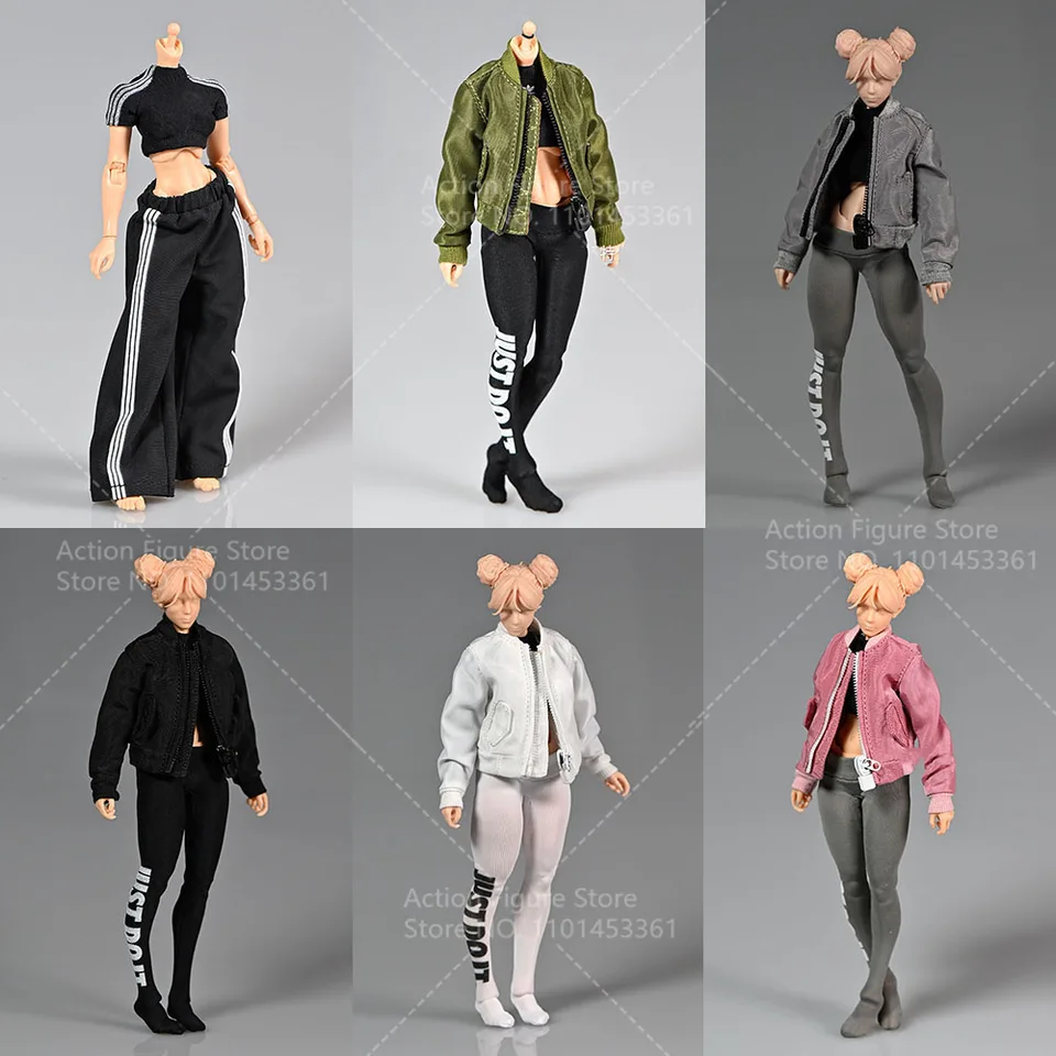 1/12 Žena Solider Flight Bunda Coat Windbreaker Streetwear Yoga Pants Letter oblečenie Fit 12 