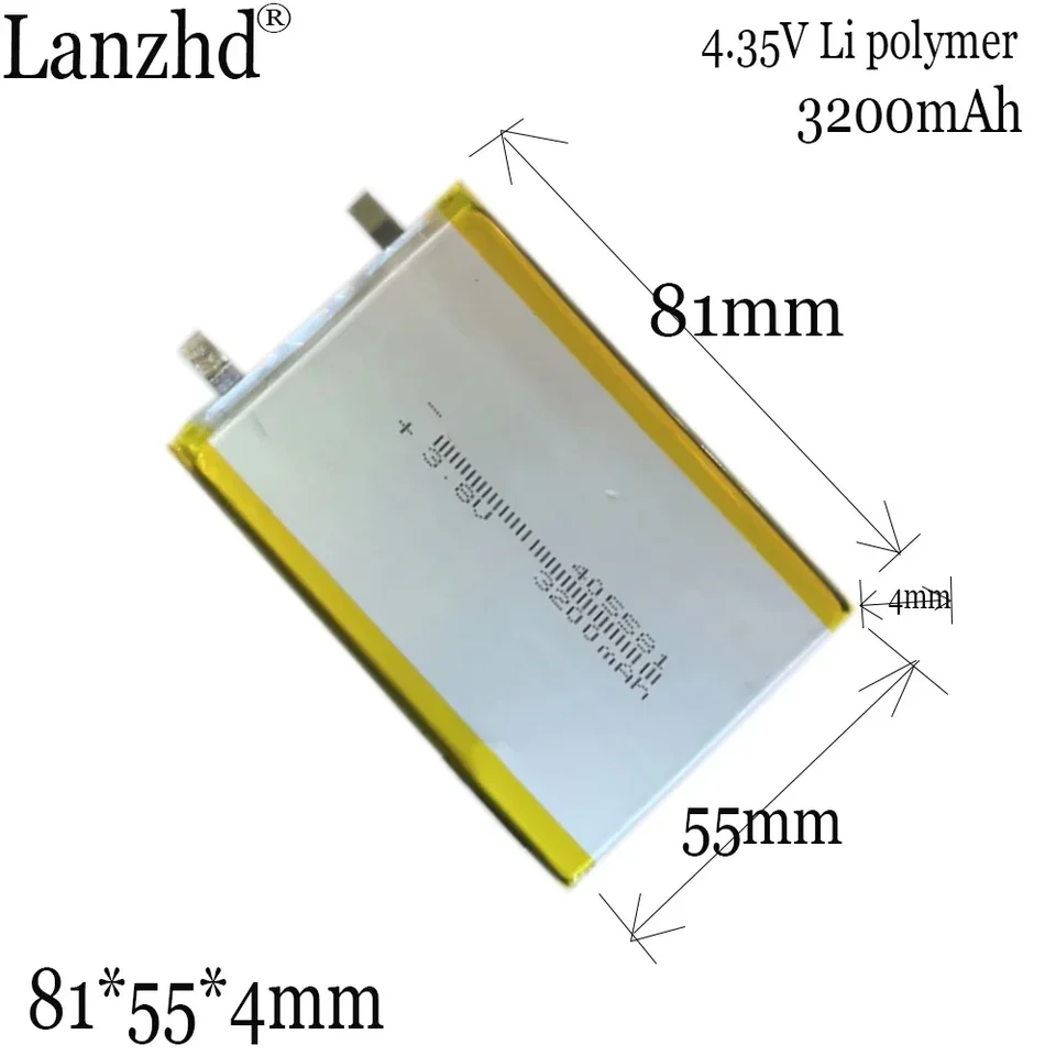 1-12ks 3,7V 3200MAH 405581 Littium Polymer Polymer Li-Po li iónové nabíjateľné batériové bunky pre MP3 MP4 MP5 GPS Mobile Bluetooth