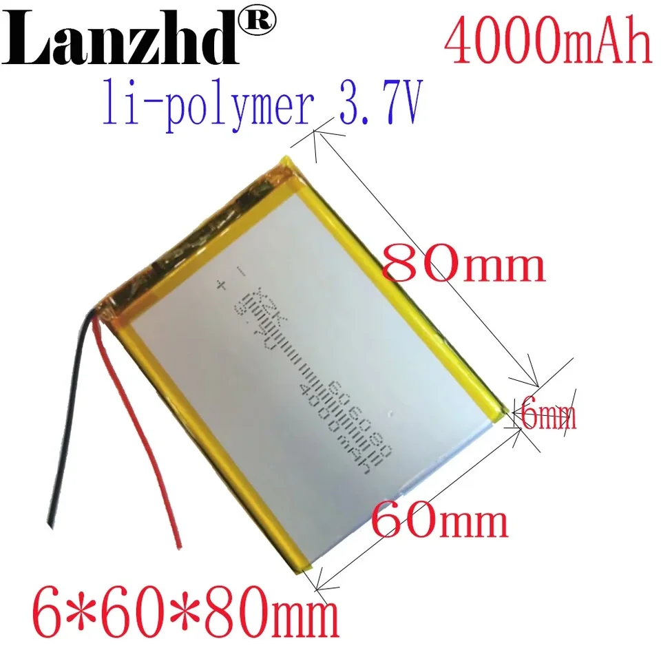 1-12ks Li iónové batérie 3,7 V 4000 mAh lítium-Ion Li Polymer Battery pre mobilné napájacie poplatky Tablet Tablet PC Bank GPS 606080