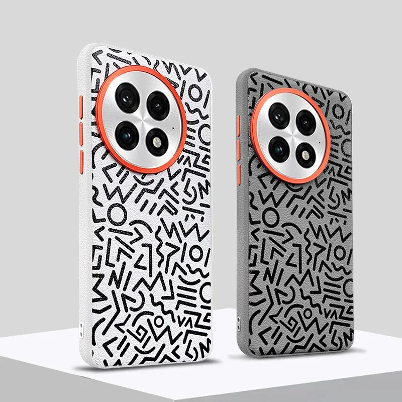 1+13R Graffiti Maľované kožené puzdro pre mobilný telefón pre OnePlus 13 1+Ace 5 Pro Metal Button Key+Hardvérová šošovka Veľký otvor tvrdý kryt
