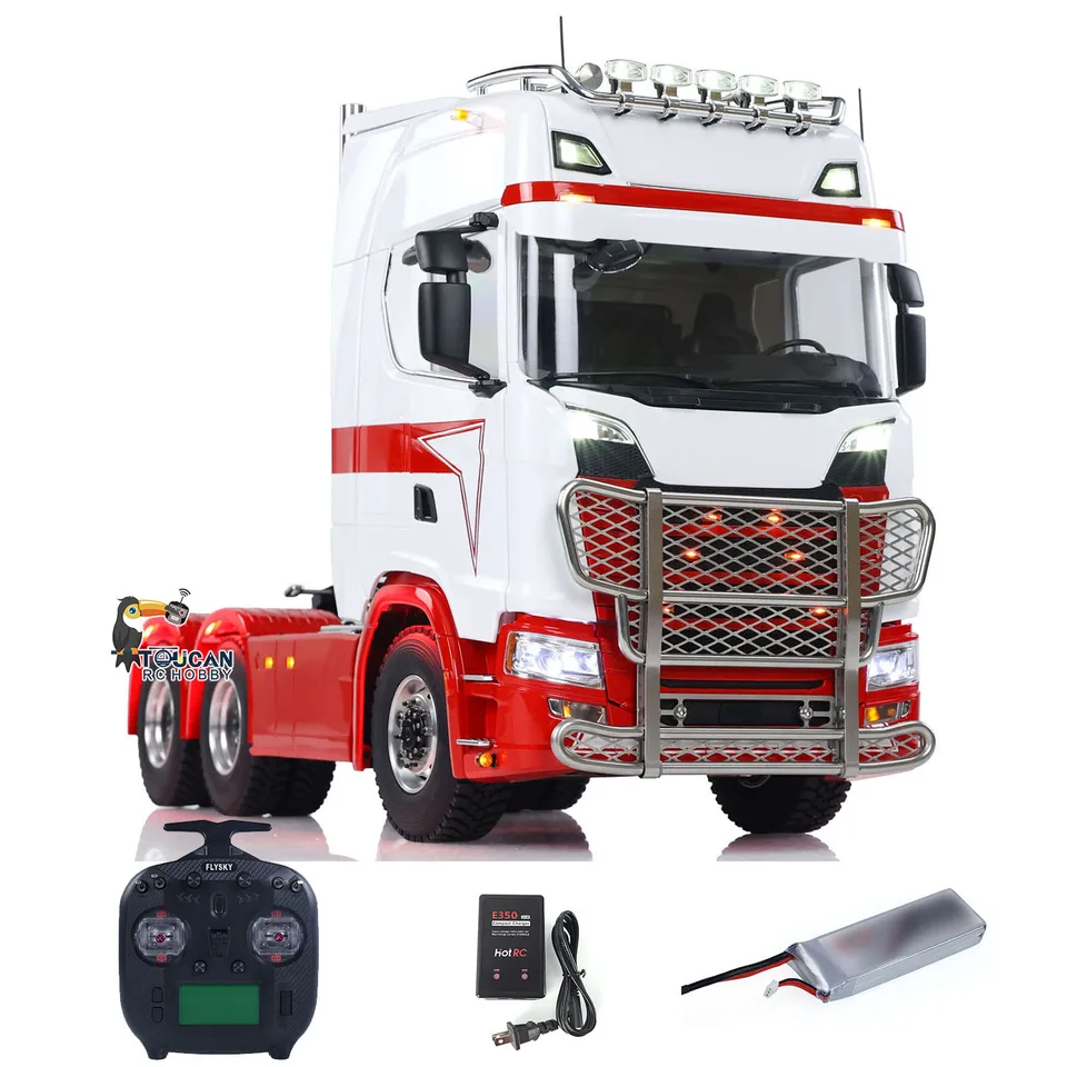 1/14 6x6 kovový podvozok 770S RC RC Tractor Tractor TRCUK ST8 Rádio Zvukové svetlo 2-stupňový dym Toucan DIY Maľované auto hotové auto