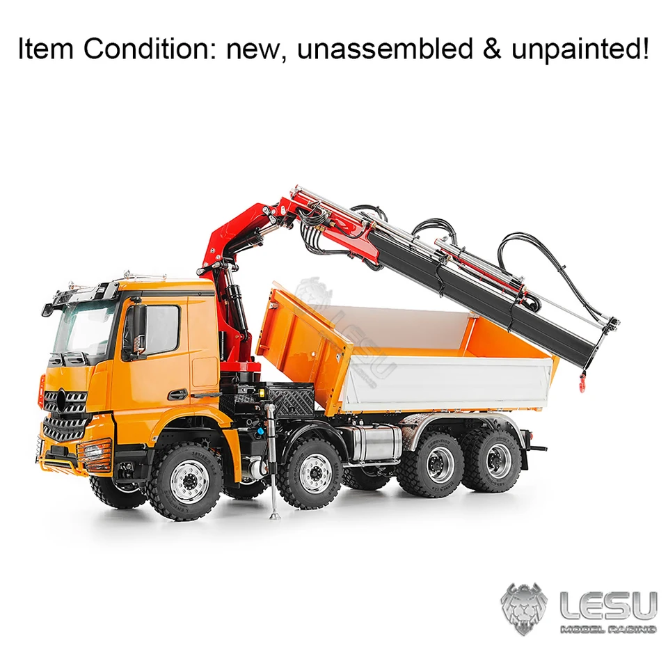 1/14 LESU 3-dráhy 8x8 RC Hydraulický sklápací kamión Tipper DIY súprav