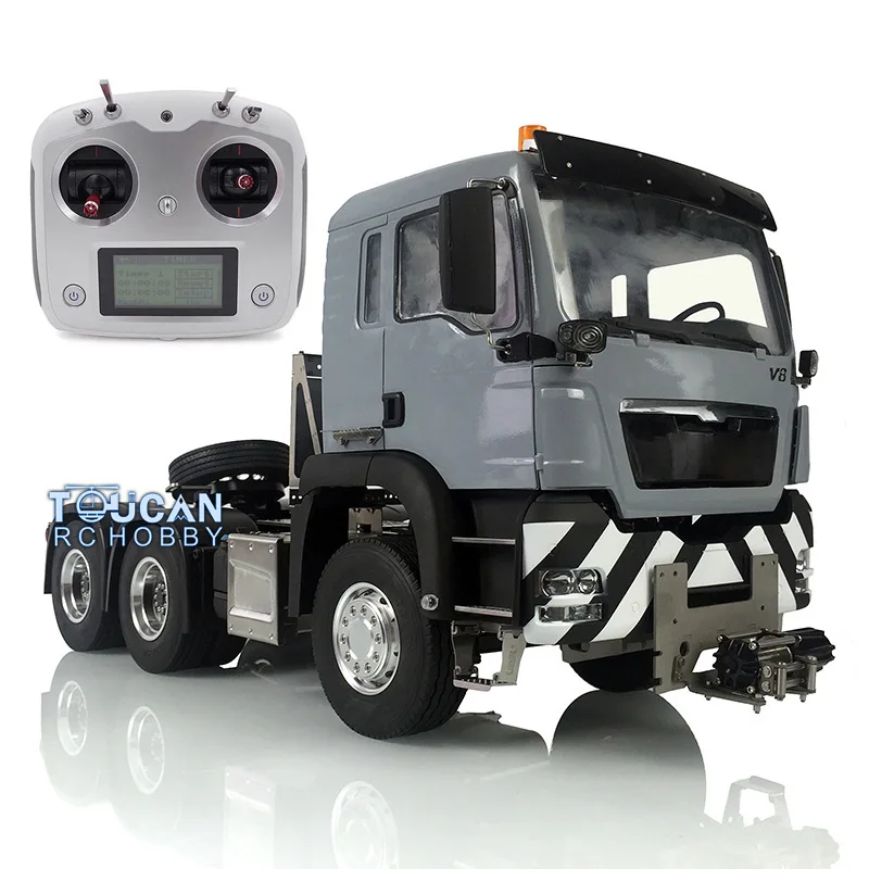 1/14 RC Trucks Lesu Metal 6x4 podvozok TGS Traktorový diaľkový ovládací traktorový model Winch Zvukové svetlo Rádio pre Tamiyaya model THZH1036