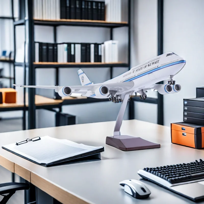 1/150 Stupnica 47 cm lietadla 747 B747 Stav modelu leteckého modelu Kuvajt LED LED svetlo a kolieskové prevodové stupne prevodové lietadlo Lieta