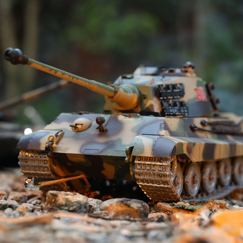 1/16 Heng Long RC Tank 7.0 Prispôsobené nádrže King Tiger Diaľkové ovládanie FPV Barrel Recoil 3888A kov pripravený na prevádzkovanie hračiek Th17530