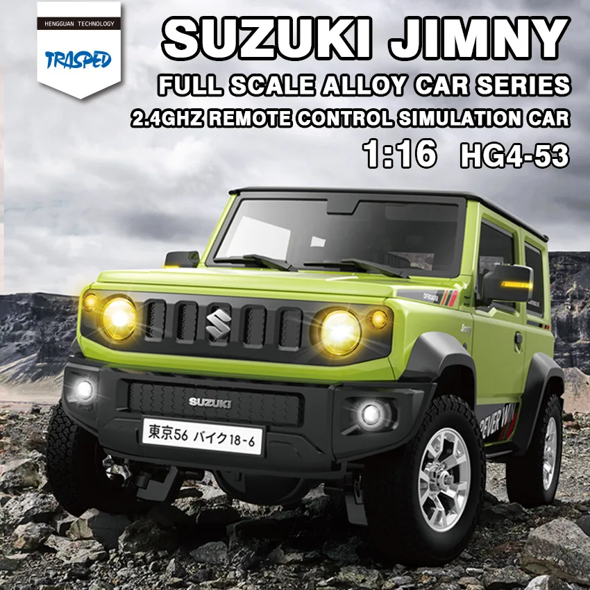 1: 16 Suzuki Jimny Hg4-53 Simulation Car Light Horn Fajčenie RC auto Plno proporcie Off-road diaľkové ovládanie auta detská hračka Bi