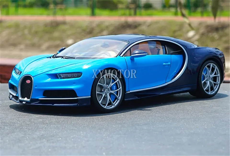 1/18 Welly GTA pre Bugatti Chiron 2016 Super Car Metal Diecast Model Model Car Darček Zbierka Zobraziť modrú/bielu modrú farbu