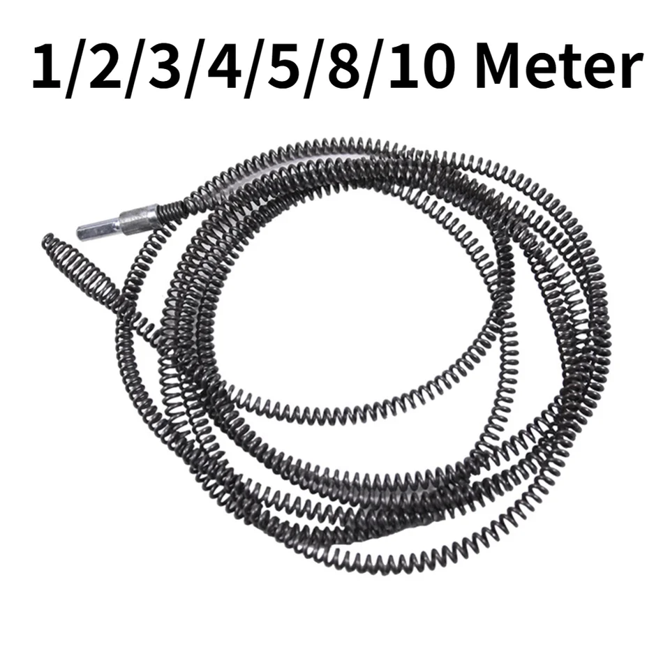 1/2/3/4/5/8/10 metrov potrubie Dredging Tool 10 mm rúrka Unclogger Olive Head Potrub