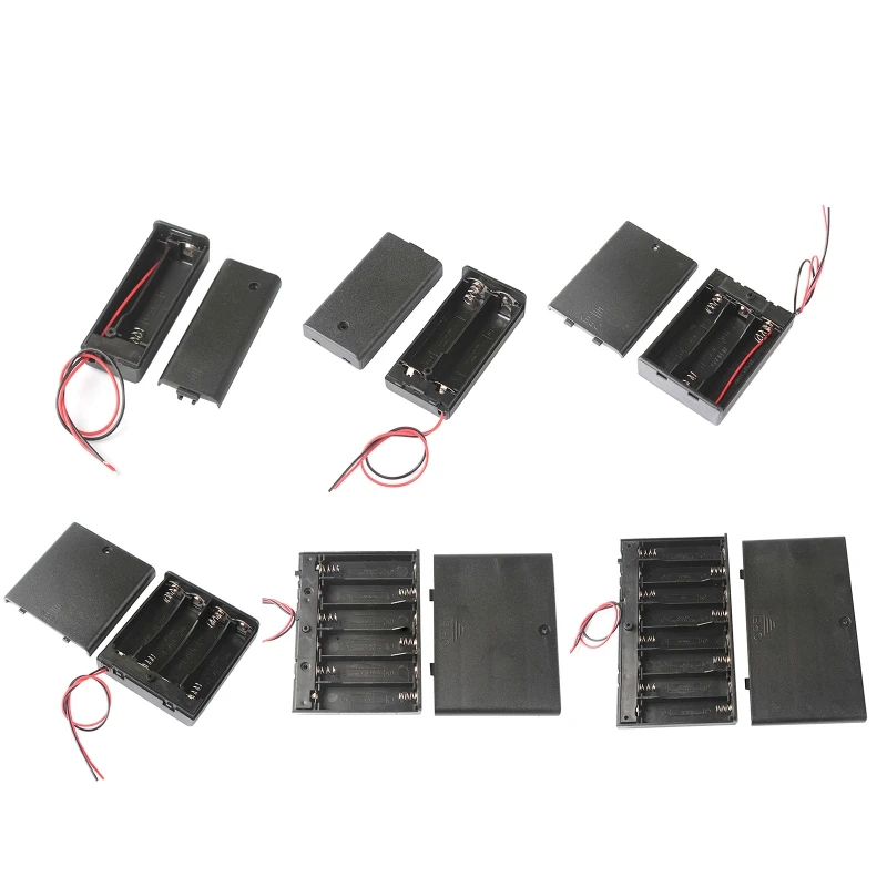 1 2 3 4 6 8 x AA Vysoko kvalitné DIY držiak na batériu Storage Pase Pase s prepínačom a krytom pre štandardnú nádobu z roku 18650 AA batérie