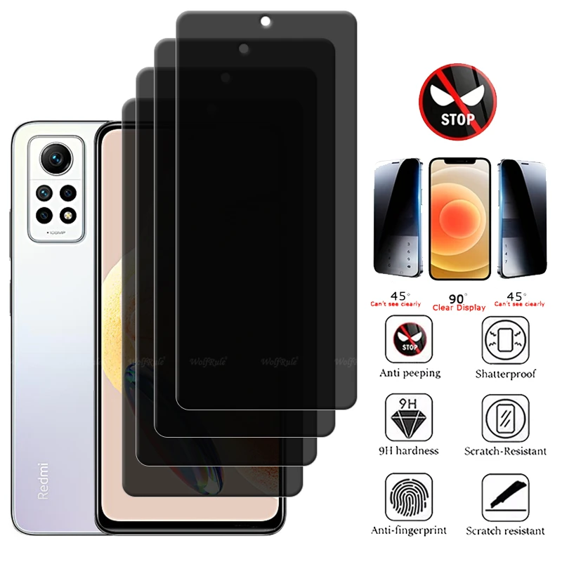 1/2/3/4ks pre Redmi Note 12 Pro 4G Glass Redmi Note 12 Pro 4G Glass 9H súkromie Anti-Spy Protector Redmi Note 12 Pro 4G