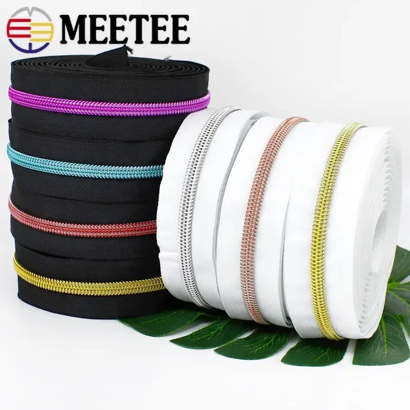1/2/3/5/10M 3# 5# Šitové zipsové pásky pomocou topánok v taške Meter Bag Nylon Zipper Dekoratívna rolka Coil zipsová opravárenská súprava DIY príslušenstvo
