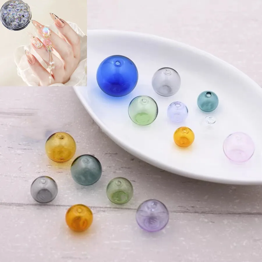 1/2/3/5x 12 mm mix Mix okrúhle kryštály sklo uvoľnené guľôčkové dutiny s dierou Globe Globe Lot.