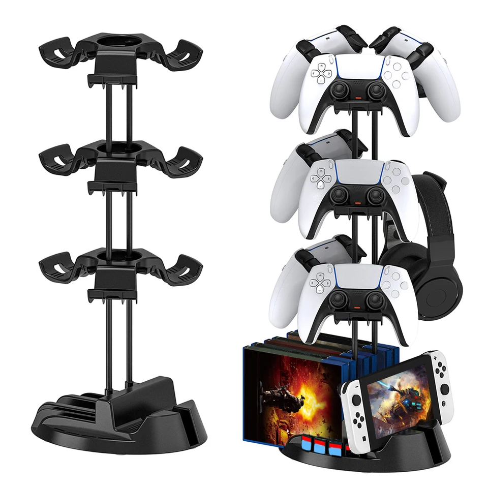 1/2/3 Tier Universal Gamepad Holder Anti-Slip Headset Stand Gamepad Stop