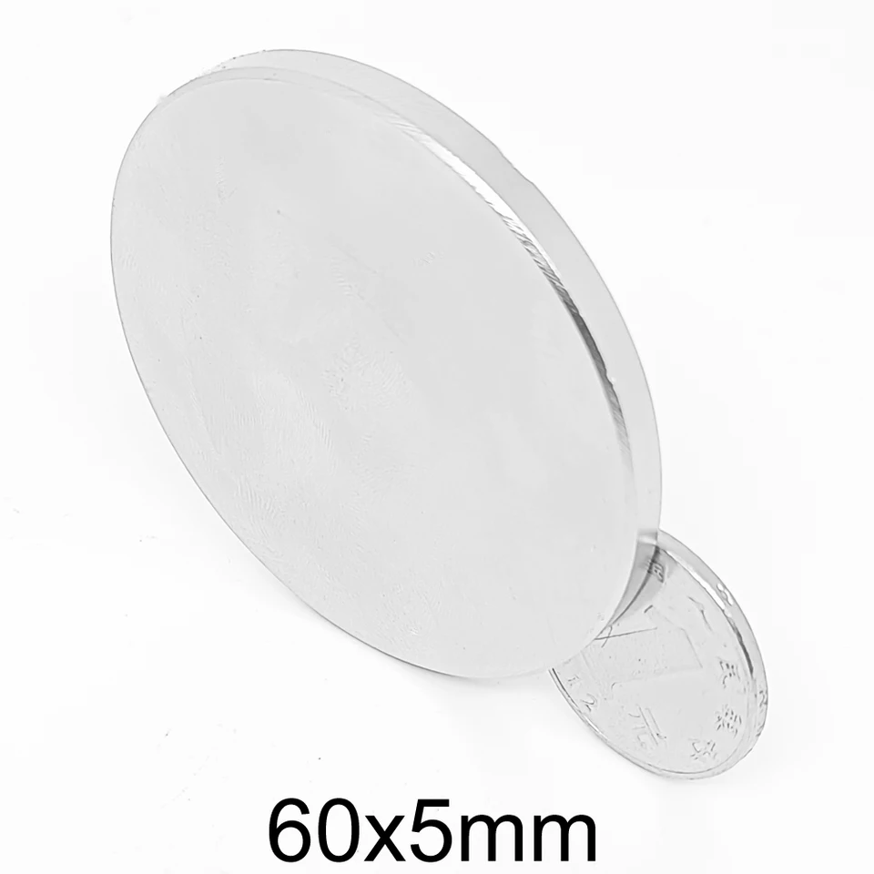 1/2/3ks 60x5 mm veľké okrúhle magnety 60 mm x 5 mm neodymium magnetu Disk 60x5 mm N35 Trvalé Zemné magnet Strong 60*5 mm