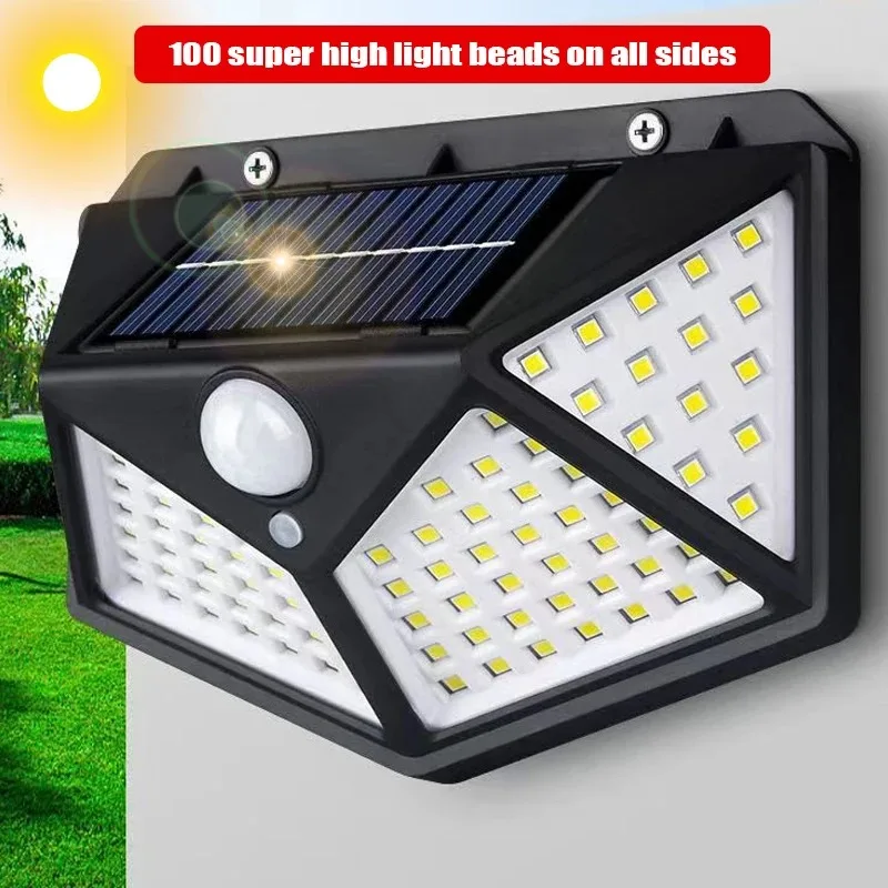 1/2/4/6ks 100 LED nástenné svetlá vonkajšie solárne lampa PIR MOWE SENZOR Solárne slnečné svetlo Slnečné svetlo pouličné svetlo pre záhradnú dekoráciu