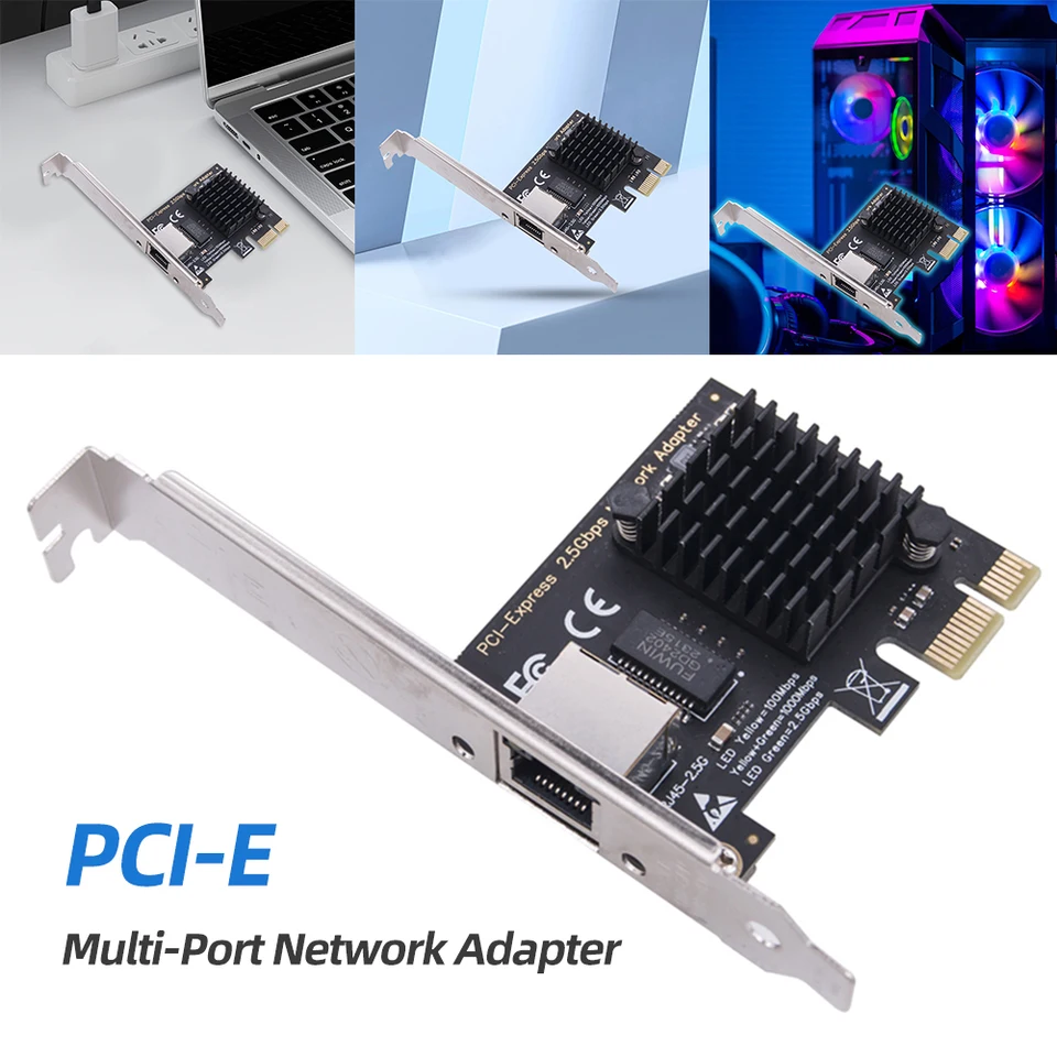 1/2/4 port 2.5 GB PCIE Sieťová karta 2.5 Gigabit Ethernet Adapter Adaptér RTL8125BG CHIP PCI Express Ethernet LAN Adapter pre PC