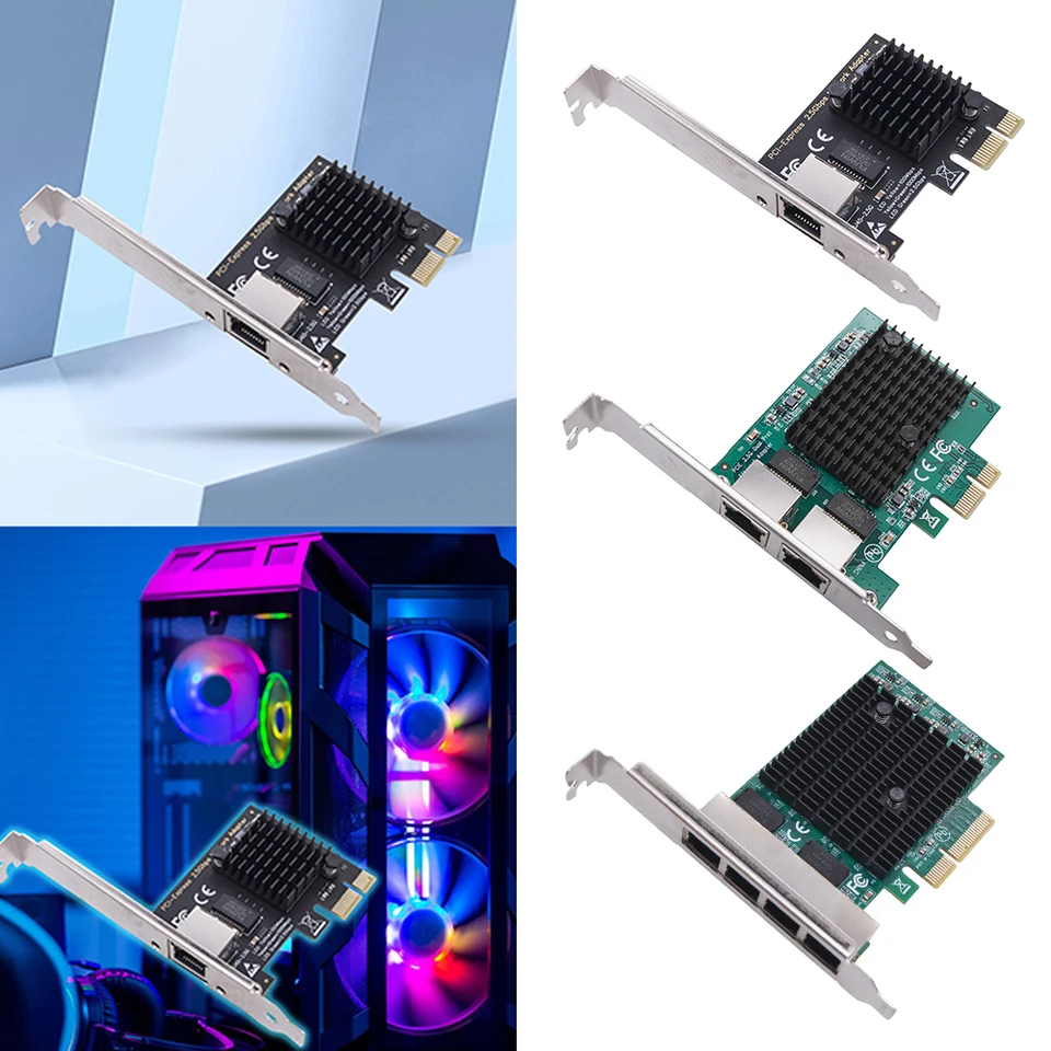 1/2/4 port 2.5 GB PCIe Sieťová karta Gigabit Ethernet Card RJ45 NIC PCI Express Ethernet Adapter RTL8125BG ChIP pre Windows Linux