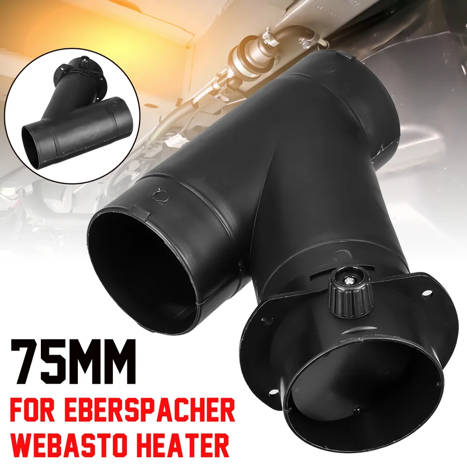 1/2/4ks 75 mm klapka ventilu Nastaviteľná nafta nafty Parkovacie ohrievače DUCT Y PSUM Branch Výfukové potrubie Výtoku stolársky konektor Universal
