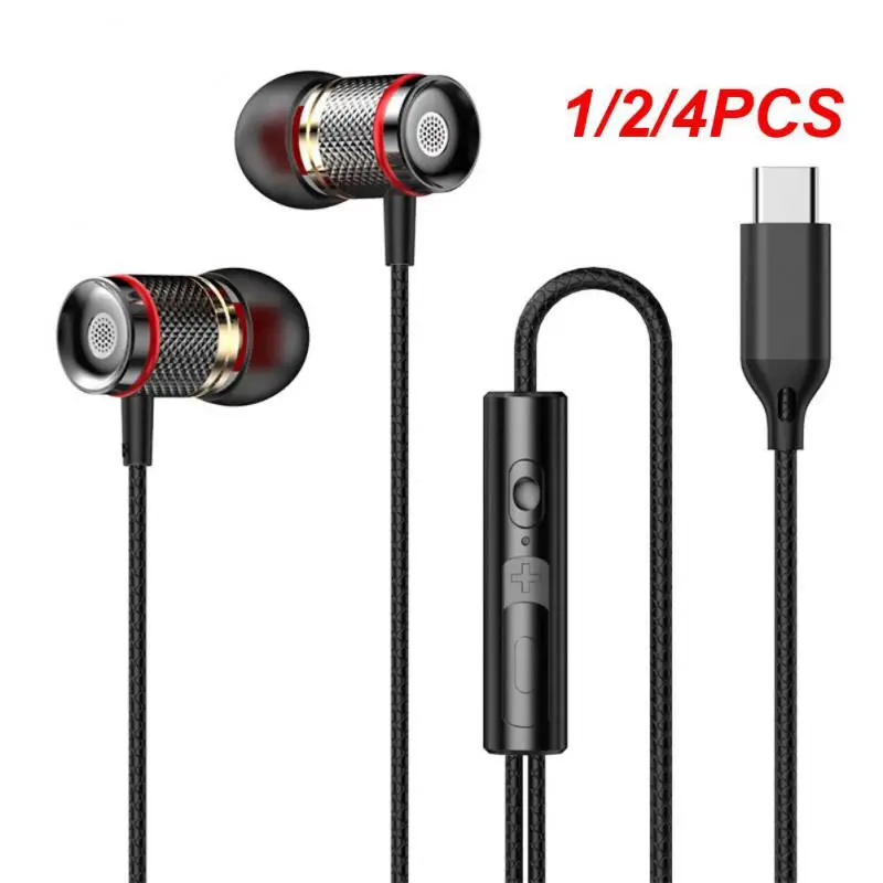 1/2/4ks káblové slúchadlá DAC TYP-C 3,5 mm headset 9D basové stereofónne slúchadlá do uši