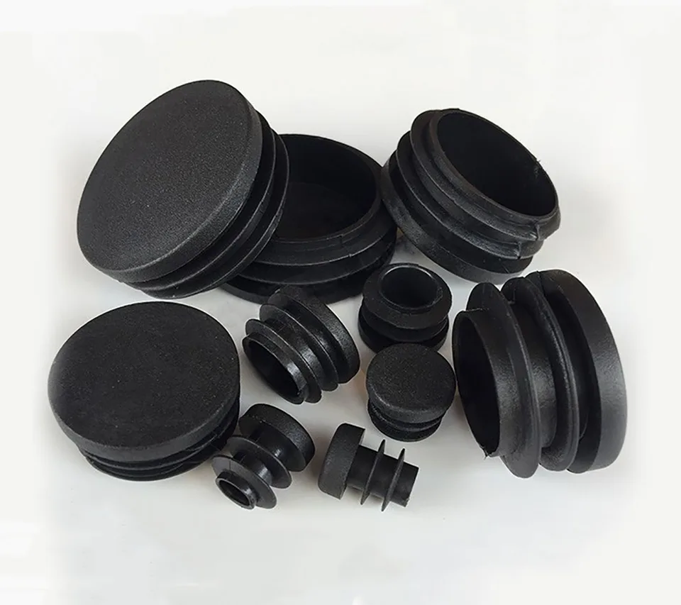 1/2/5/10/20/20ksblack plastové okrúhle uzávery 12 mm-76 mm vnútorná zástrčka Ochrana tesnenia Prachový tesniaci kryt koncových krytov pre nábytok na rúrku