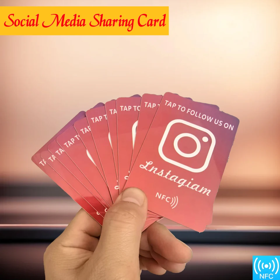 1/2/5/10 Recenzie Instagram Klepnite na kartu NFC Sociálne médiá Zdieľanie Karty Opätovné použitie Klepnite Kadok NFC Klepnite na karty Posilnenie vašej firmy