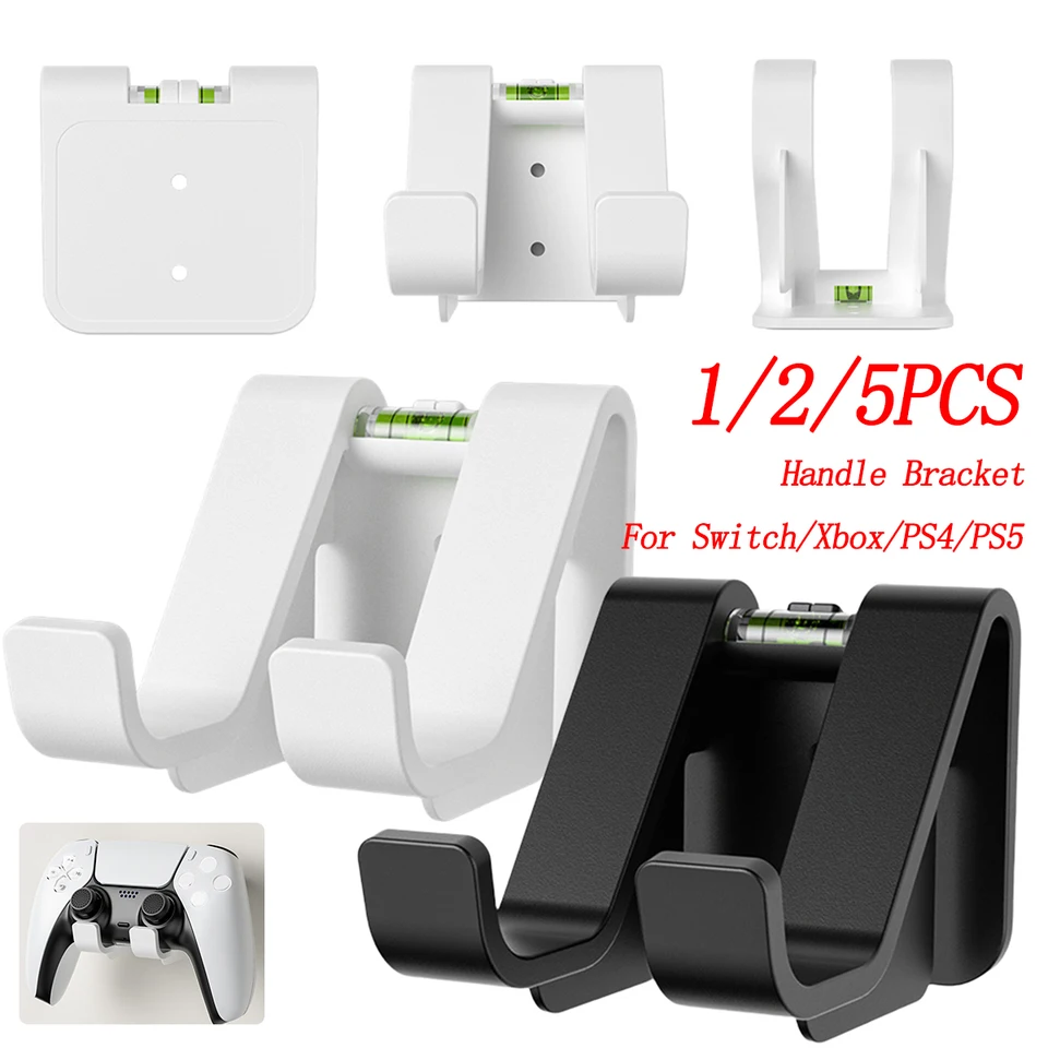 1/2/5ks Gamepad Wall Mount Bracketgamepad Závidiaci nabíjací slot na nabíjanie Skevné chladenie pre spínač/Xbox/PS4/PS5