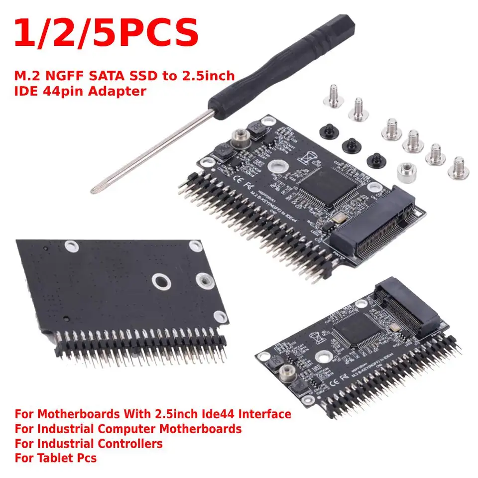 1/2/5ks M.2 NGFF SATA SSD na 2,5 palca IDE 44PIN Adaptér pre 2,5 -palcové IDE44 Základné dosky IDECECE Priemyselné počítače Tablet PC