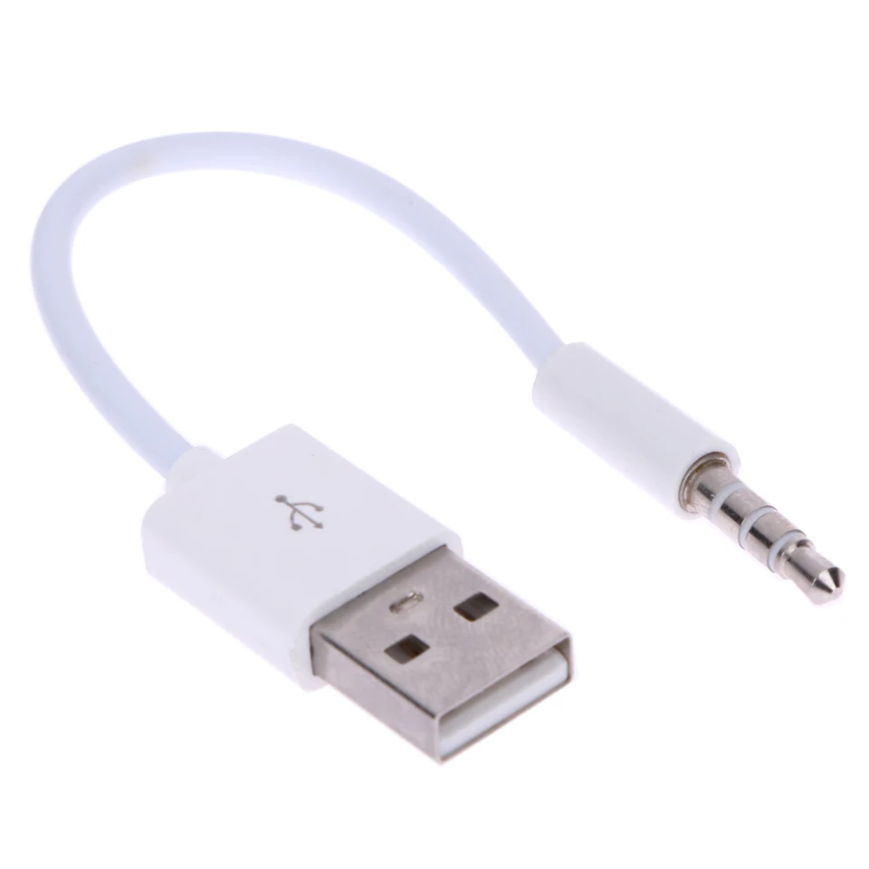 1/2/5ks nabíjačky nabíjačky USB 3,5 mm synchronizačný zvukový kábel pre iPod Shuffle 3. 4th Gen