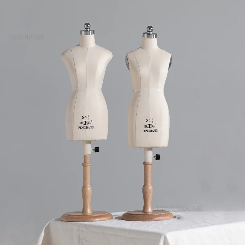 1/2 mini handrika ženský figurín pre telové zobrazenie šijacích dodávok Model Busto Šaty stojany figuríny môžu pripnúť drevenú základňu u