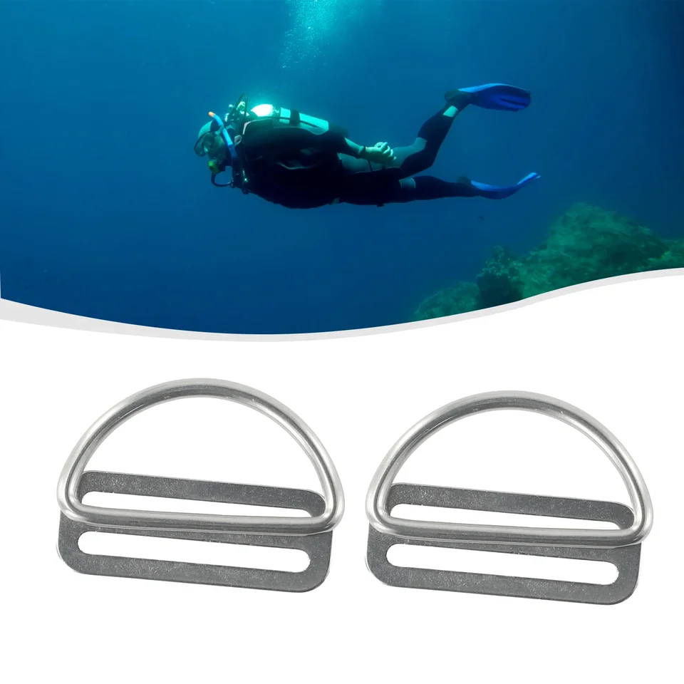 1/2 páru z nehrdzavejúcej ocele potápačský potápačský pás Diving Diving D-Ring Buckle Webbing Belt Brankár Keeper Ring Držiteľ krídla BCD príslušenstvo BCD