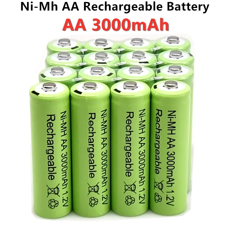 1,2 V AA 3000 mAh NIMH Nabíjateľné batérie zelená batéria záhradná solárna lampa LED baterka LISTLA