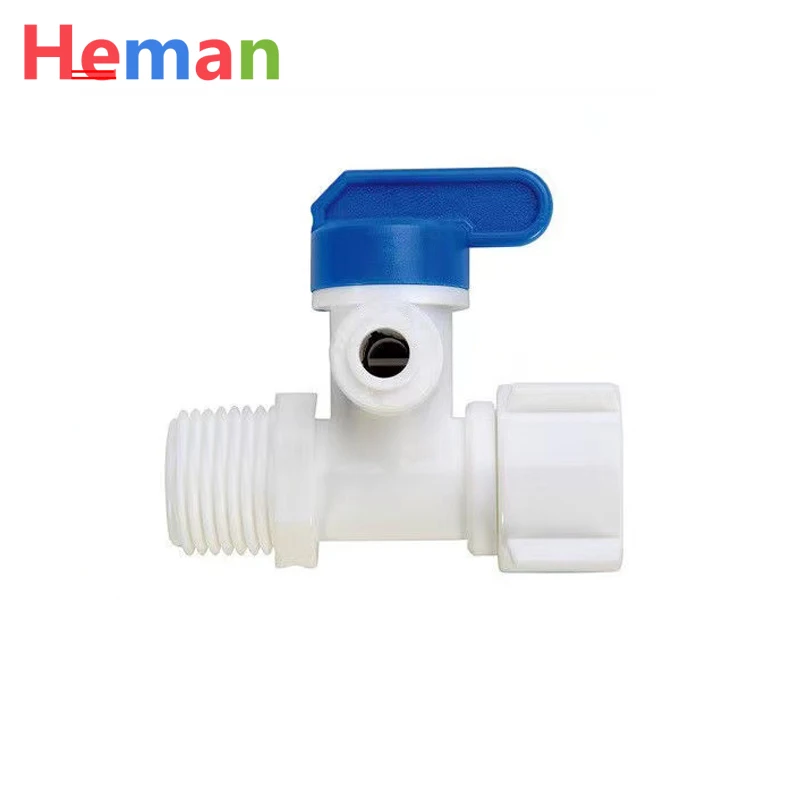 1/2 '' vlákno do 1/4 3/8 trubice voda adaptér RO podávací guľový ventil Faucet vodný filter Reverzný osmóza Systém pre čistenie vody