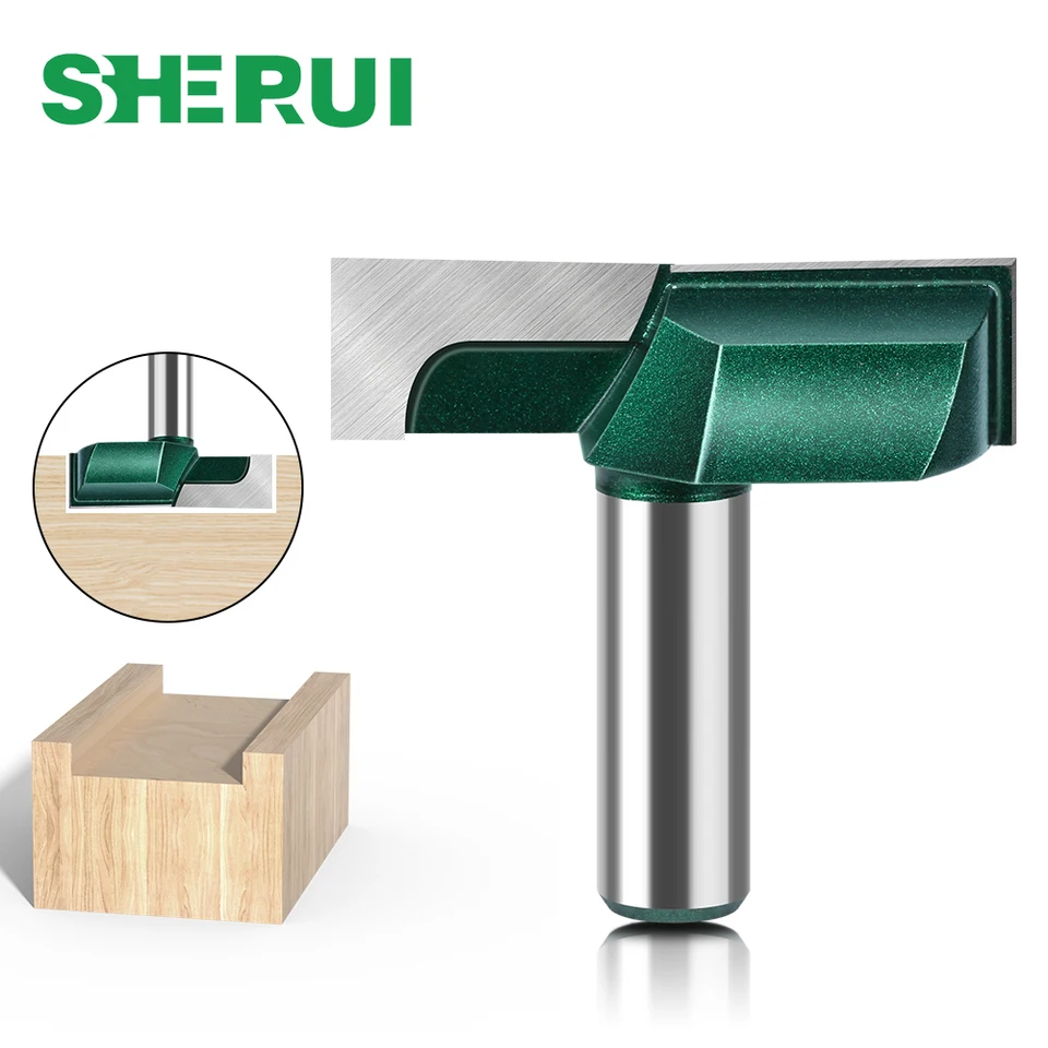 1/2 ”palca 12 mm driek na dne na dne čistiaci router bit (bit otrhávania, povrchová doska, sploštená doska sploštená drevárska MIL
