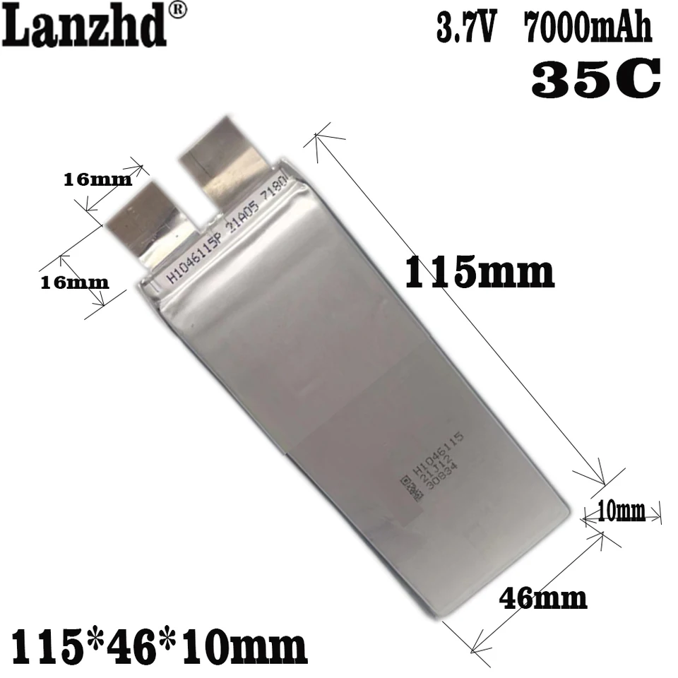 1-20ks 3,7V Polymérna batéria 35c 7000 mAh batéria Lítiová bunka pre zapaľovač 12v 24v 36v Scooter Sweader Solar Light batéria