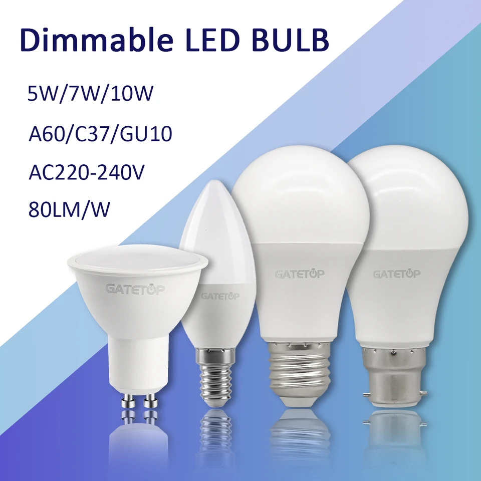 1-20ks LED dióda stmieva žiarovka Sviečka Sviečka Lampa E14 E27 GU10 220V 5W 7W 10W v súlade s 90% Domovodovou aplikáciou Mesiac Light Lamp