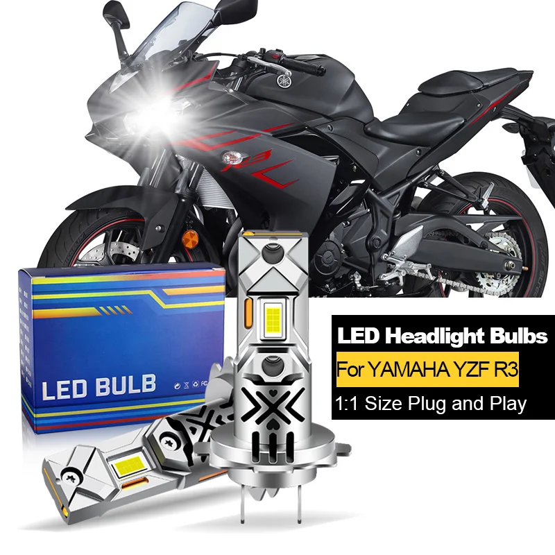 1/22ks Canbus pre Yamaha YZF R3 2014 2015 2016 2017 2018 LED motocyklové svetlomet High/Low H7 12V 20000LM 60 W Biela plug-and-play
