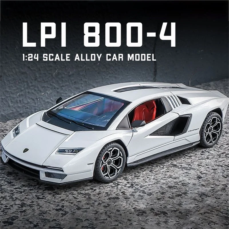 1:24 Lamborghini Countach LPI 800-4 Model zliatiny auta Diecast Auto zvukové ľahké autá Milovníci Zbierka Detské narodeniny Darčekové kovové hračky
