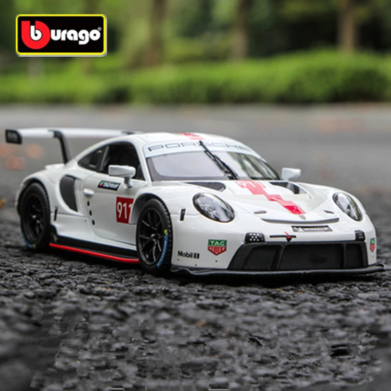 1:24 Porsche 911 RSR zliatiny Model športového automobilu Diecast Metal Hračky Racing vozidlá vozidlá auto simulácia Zbierka Darčeky