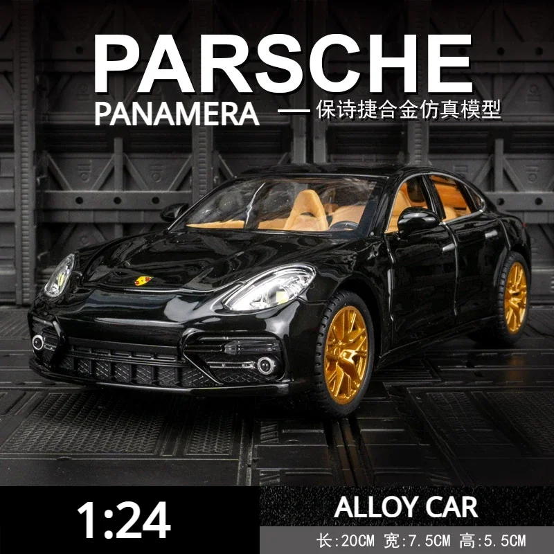 1:24 Porsche Panamera Športové auto Simulácia Diecast Metal Model zliatiny Zvuk svetlo Pull Back Collection