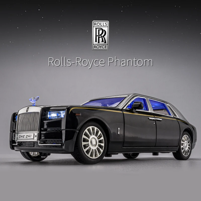 1:24 Rolls Royce Phantom Mansory zliatiny auto odliatky a hračky Model vozidla Model zvuku a ľahké ťahanie automobilových hračiek pre detské darčeky