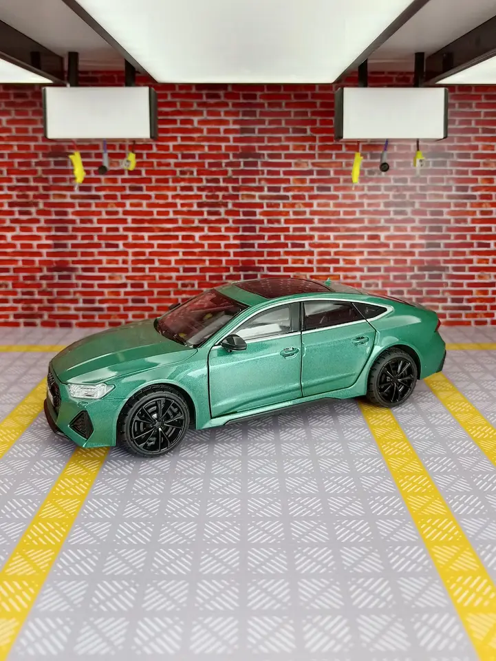 1:24 RS7 Zliatinový model ornament so zvukom a svetlom, kovovým odrazom, Detský športový automobil, darček pre priateľa